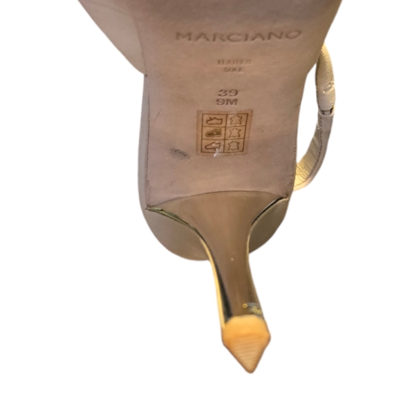 MARCIANO Peeptoe Stilletos in Beige Size 9M - Picture 2 of 7